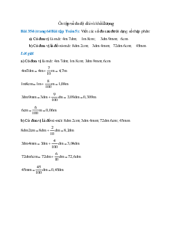 Viết các số đo sau dưới dạng số thập phân: Có đơn vị là mét: 4m 7dm