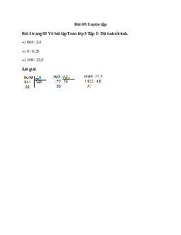 Đặt tính rồi tính 864 : 2,4