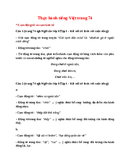 Soạn bài Thực hành tiếng Việt trang 74 Tập 1 – hay nhất Kết nối tri thức
