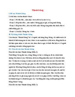 Bố cục bài Thánh Gióng chuẩn nhất