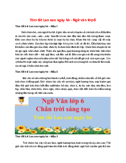 TOP 10 mẫu Tóm tắt Lao xao ngày hè 2025 hay, ngắn gọn