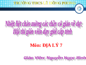 Giáo án Địa lí 7 Bài 30: Kinh tế Châu Phi