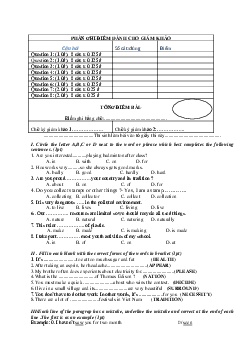 CÁC CHUYÊN ĐỀ BỒI DƯỠNG HSG TIẾNG ANH 8