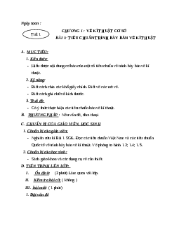 Giáo án công nghệ 11 bài 1: Tiêu chuẩn trình bày bản vẽ kĩ thuật mới nhất