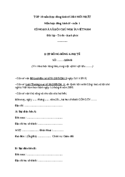 TOP 10 mẫu Hợp đồng kinh tế 2024 MỚI NHẤT