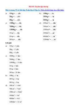 Viết số thích hợp vào chỗ chấm: 10 kg = …. yến; 20kg = …. yến; 50kg = …. yến