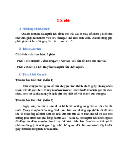 Nội dung chính bài Góc nhìn hay, chính xác nhất