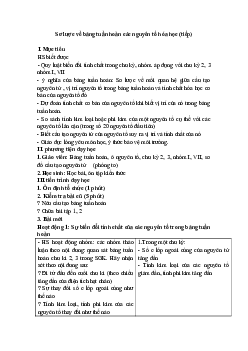 Giáo án môn Hóa học lớp 9 Bài 31: Sơ lược về bảng tuần hoàn các nguyên tố hóa học (tiếp)