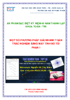 Một số phương pháp giải nhanh toán trắc nghiệm bằng máy tính bỏ túi