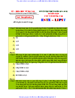 Chuyên đề  Este môn Hóa học lớp 12