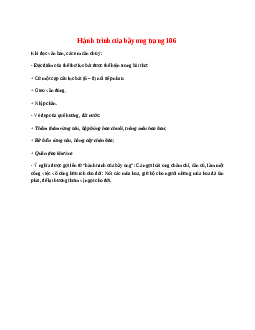 Soạn bài Hành trình của bầy ong trang 106 – ngắn nhất Kết nối tri thức