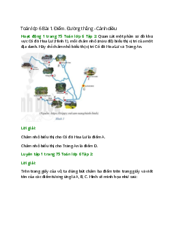 Giải SGK Toán lớp 6 Bài 1 (Cánh diều): Điểm. Đường thẳng