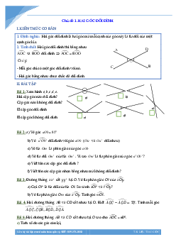 Các chủ đề hình học môn toán lớp 7