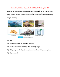 Quan sát Hình 9.1, cho biết đâu là vật thể tự nhiên, vật thể nhân tạo, vật không sống