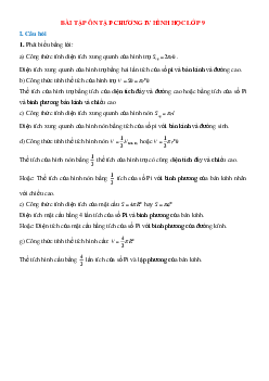 Bài tập ôn tập chương IV hình học lớp 9 chọn lọc, có lời giải