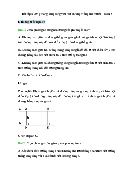 50 Bài tập Đường thẳng song song với một đường thẳng cho trước (có đáp án)- Toán 8