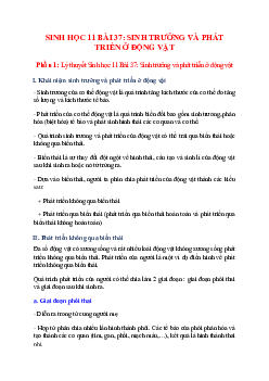 Lý thuyết Sinh học 11 Bài 37 (mới 2023 + 28 câu trắc nghiệm): Sinh trưởng và phát triển ở động vật