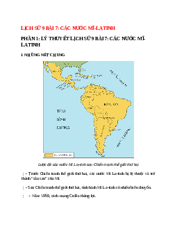 Lý thuyết Lịch Sử 9 Bài 7 (mới 2023 + 15 câu trắc nghiệm): Các nước Mĩ-Latinh