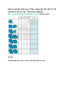 Vở bài tập Toán lớp 2 Tập 2 trang 54, 55, 56, 57, 58: Các số có ba chữ số | Chân trời sáng tạo
