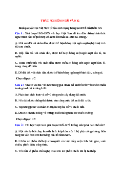 30 câu Trắc nghiệm Khái quát văn học Việt Nam từ đầu cách mạng tháng tám 1945 đến thế kỉ XX có đáp án 2023 – Ngữ văn lớp 12