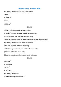 Toán lớp 5 trang 26, 27 Đề-ca-mét vuông. Héc-tô-mét vuông