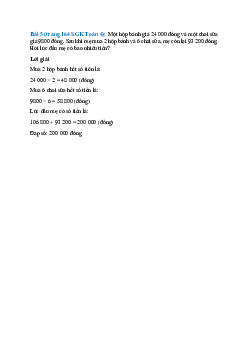 Một hộp bánh giá 24 000 đồng và một chai sữa giá 9800 đồng