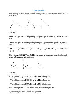 Toán lớp 5 trang 86 Hình tam giác