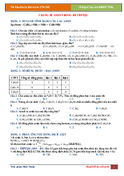 Lý Thuyết Amin môn Hóa học lớp 12 năm 2021