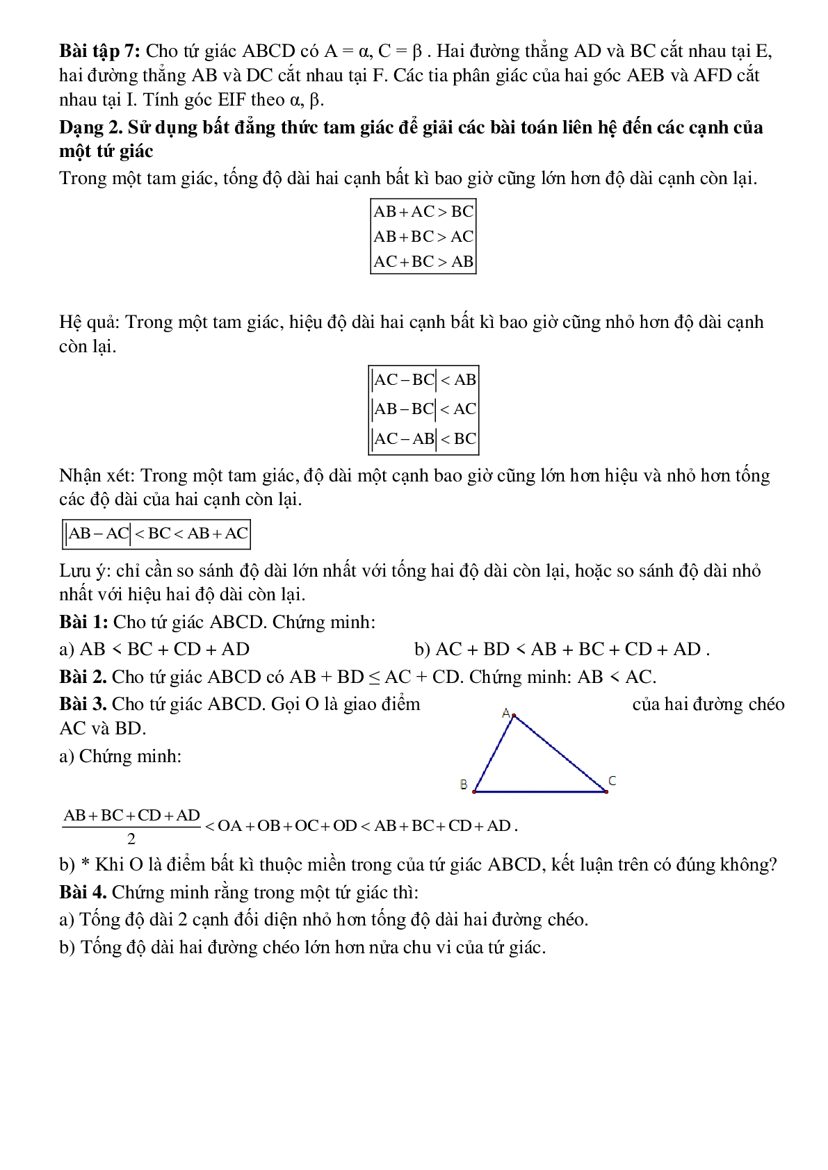 Lý thuyết, bài tập về Tứ giác hình học toán 8 chi tiết, chọn lọc (trang 2)