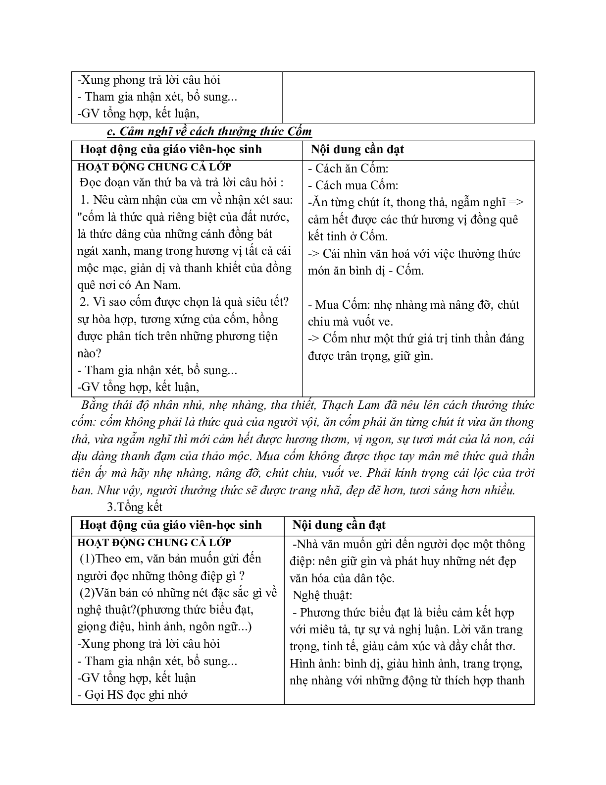 Giáo án ngữ văn lớp 7 Tuần 15 Tiết 57: Một thứ quà của lúa non: Cốm mới nhất (trang 5)