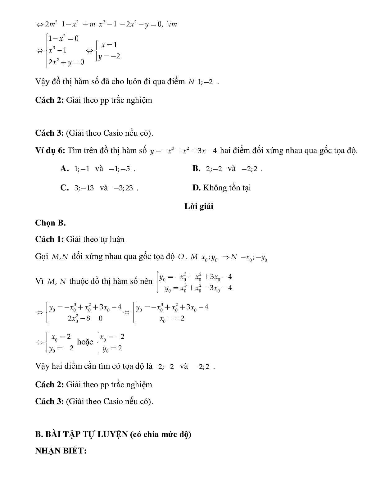 Bài tập tự luyện tính giá trị của hàm số và điểm thuộc đồ thị Toán 10 (trang 3)