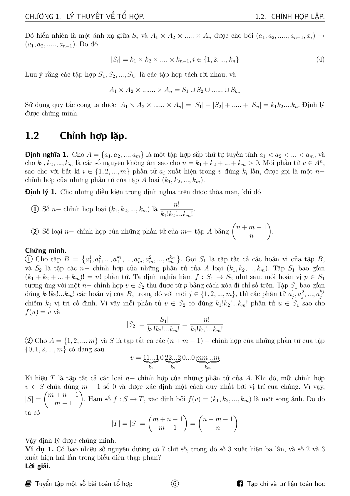 Tuyển tập một số bài toán tổ hợp ôn thi HSG Toán (trang 6)