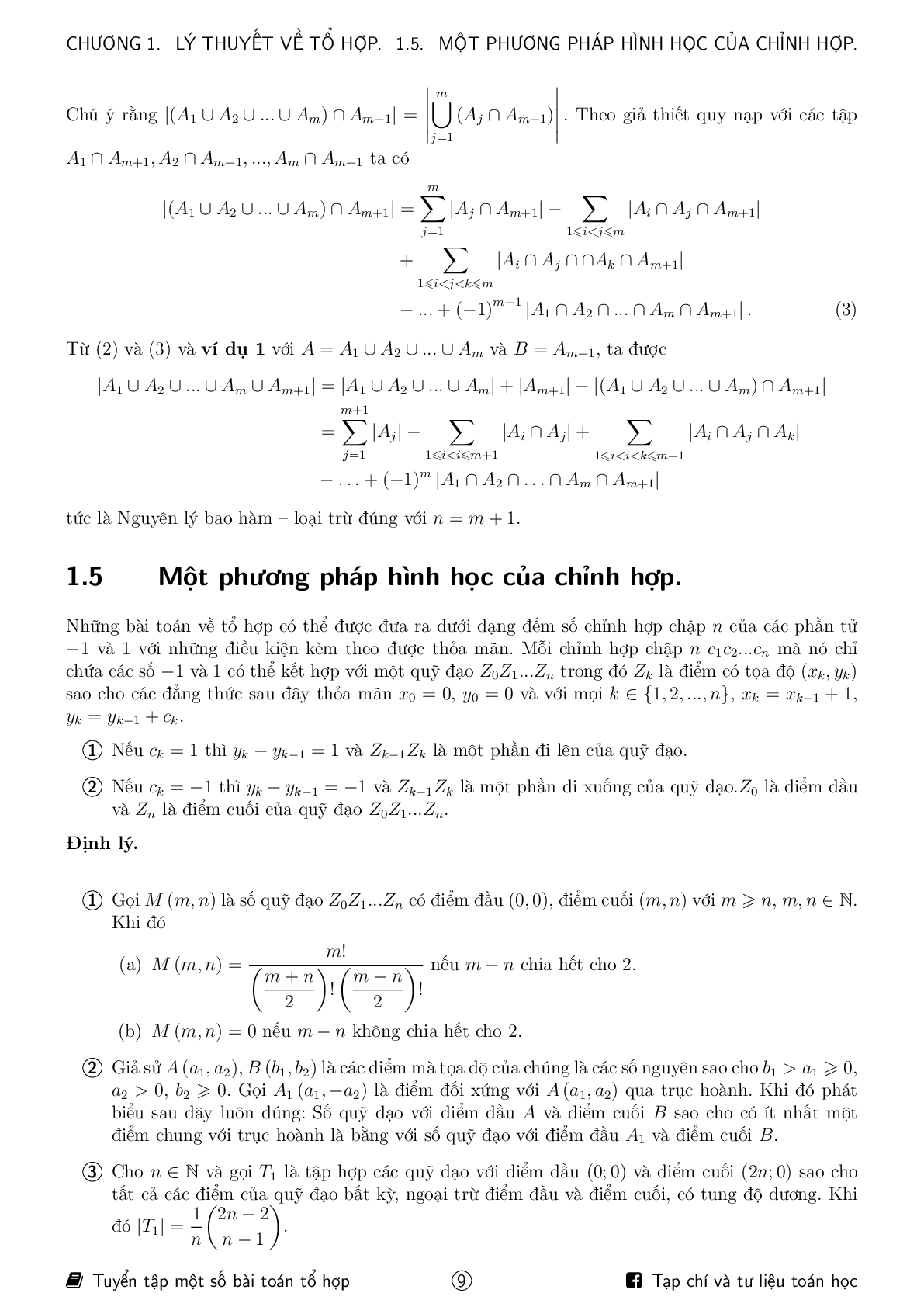 Tuyển tập một số bài toán tổ hợp ôn thi HSG Toán (trang 9)