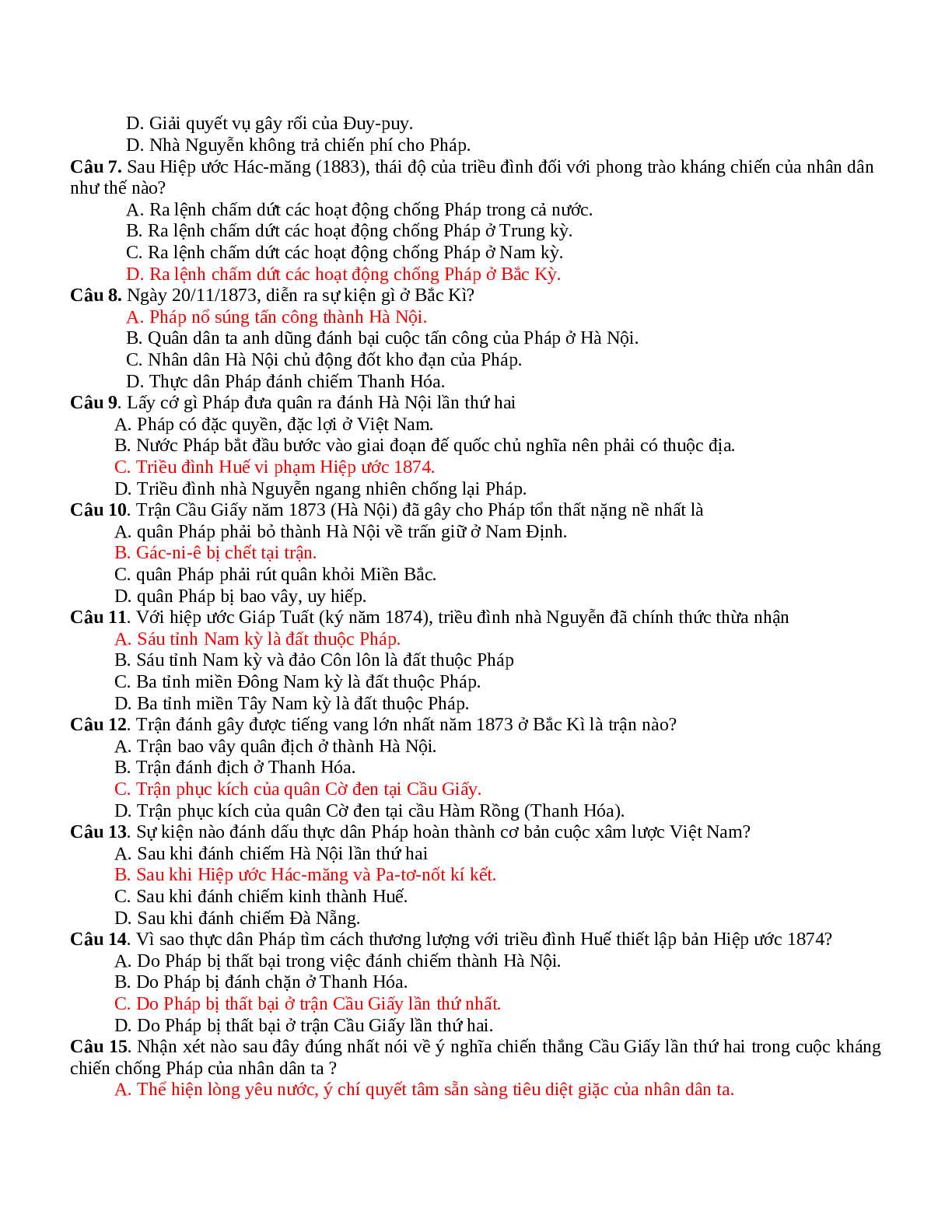Tổng hợp Câu hỏi ôn tập Lịch Sử lớp 11 chọn lọc (trang 9)