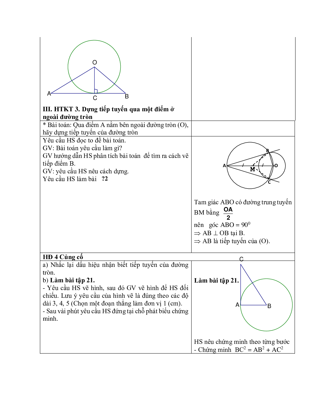Giáo án Hình học 9 chương 2 bài 4: Vị trí tương đối của đường thẳng và đường tròn mới nhất (trang 9)