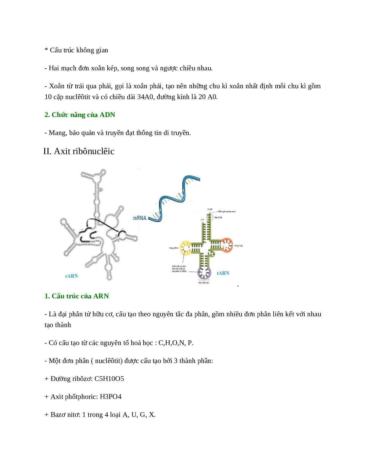 Sinh học 10 Bài 6 (Lý thuyết và trắc nghiệm): Axit nuclêic (trang 2)