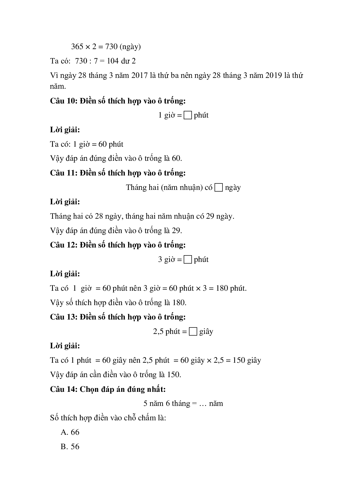 17 câu Trắc nghiệm Bảng đơn vị đo thời gian có đáp án 2023 – Toán lớp 5 (trang 4)