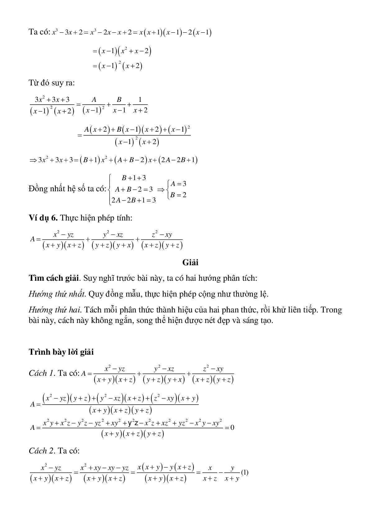 Phép cộng, phép trừ các phân số đại số (trang 4)