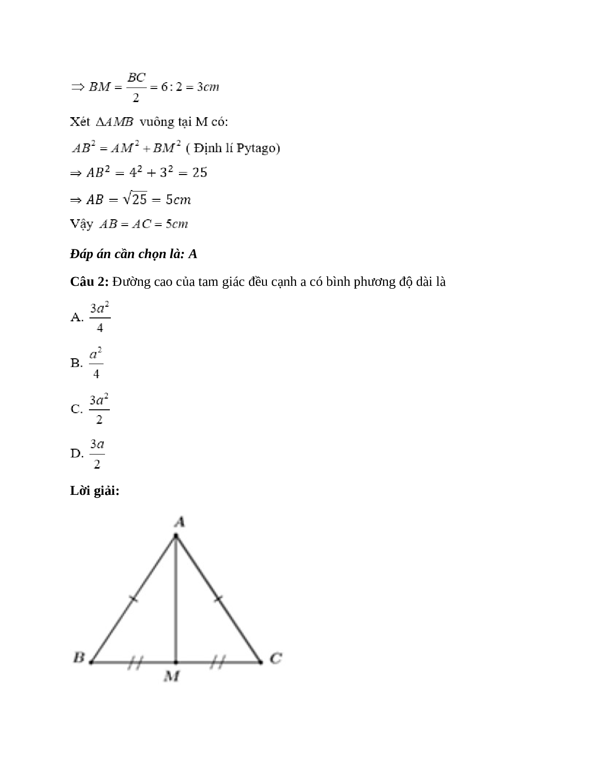 Trắc nghiệm Tính chất ba đường cao của tam giác có đáp án – Toán lớp 7 (trang 2)