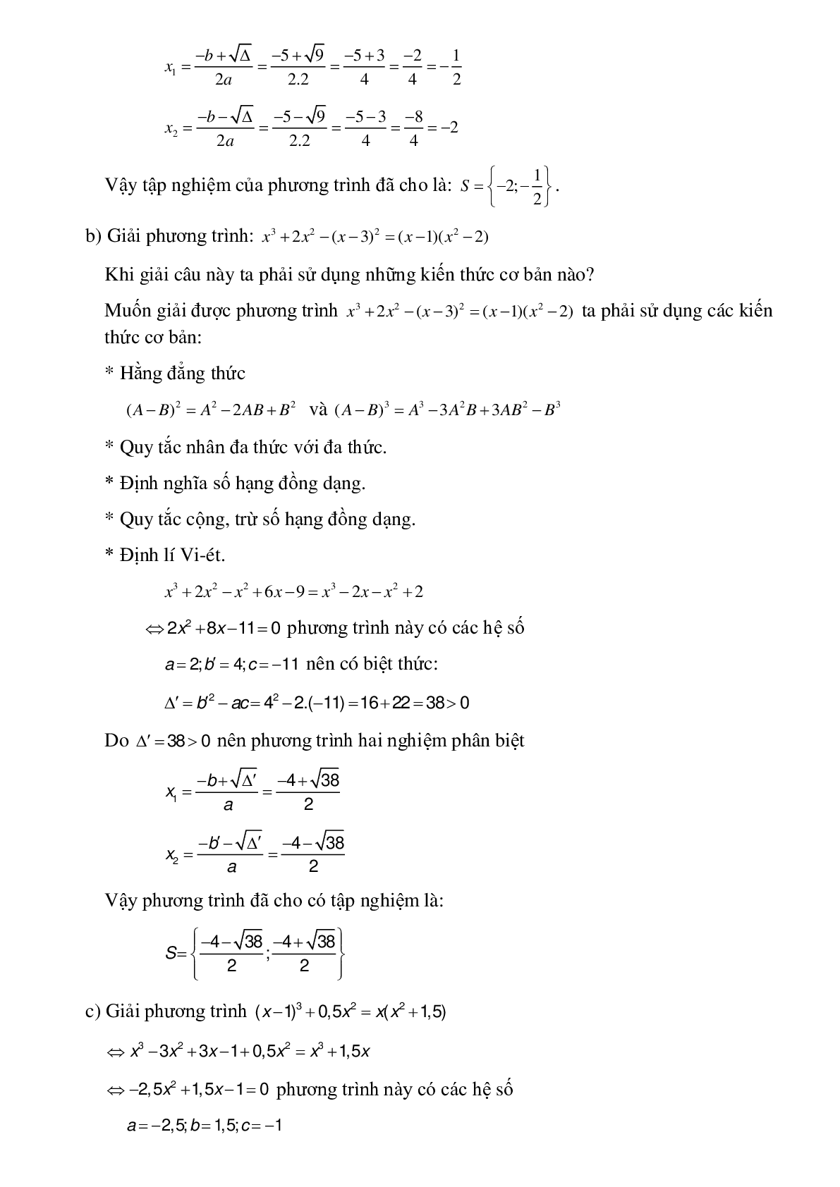 50 Bài tập Phương trình quy về phương trình bậc hai (có đáp án)- Toán 9 (trang 10)