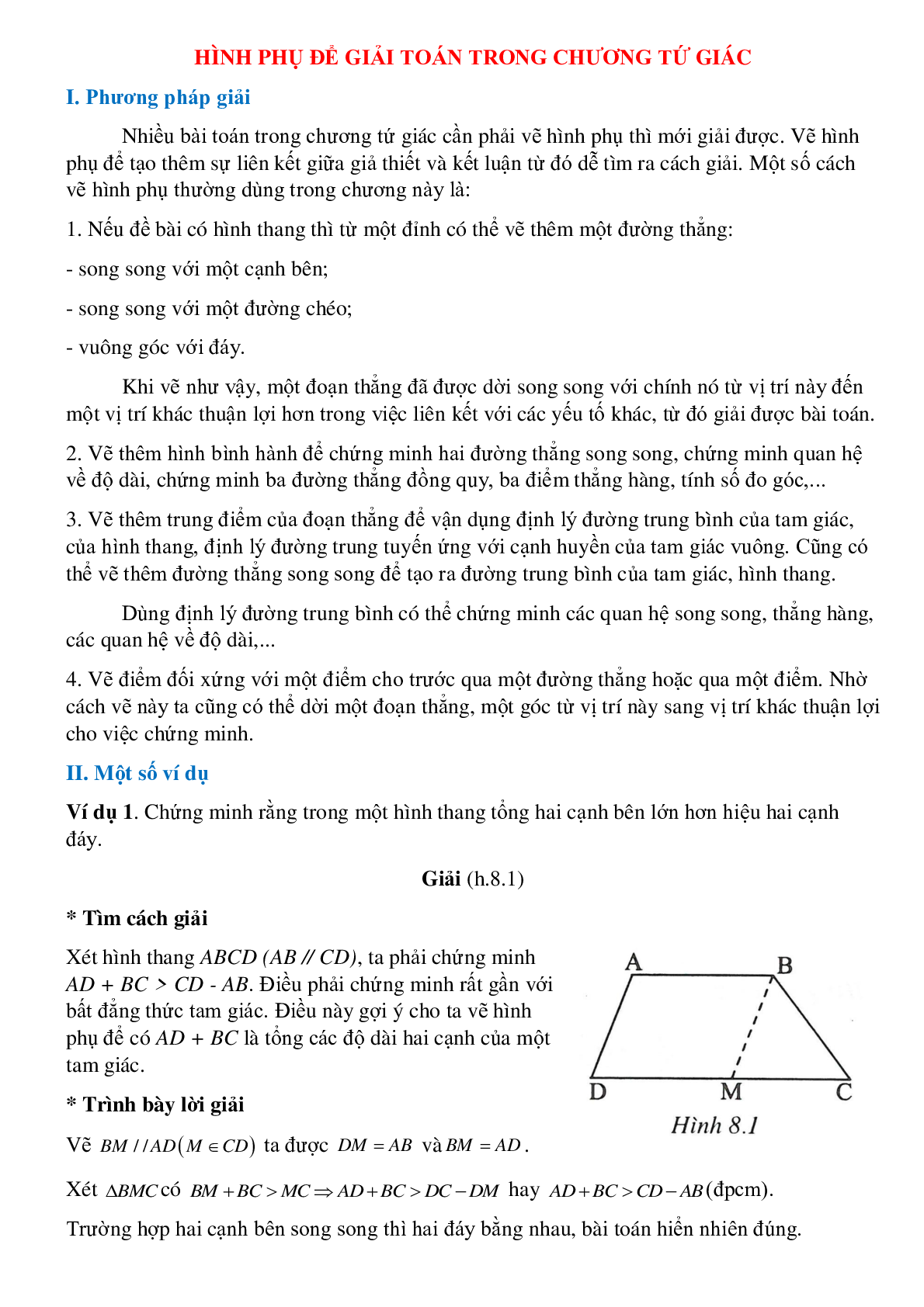 Hình phụ để giải toán trong chương tứ giác (trang 1)