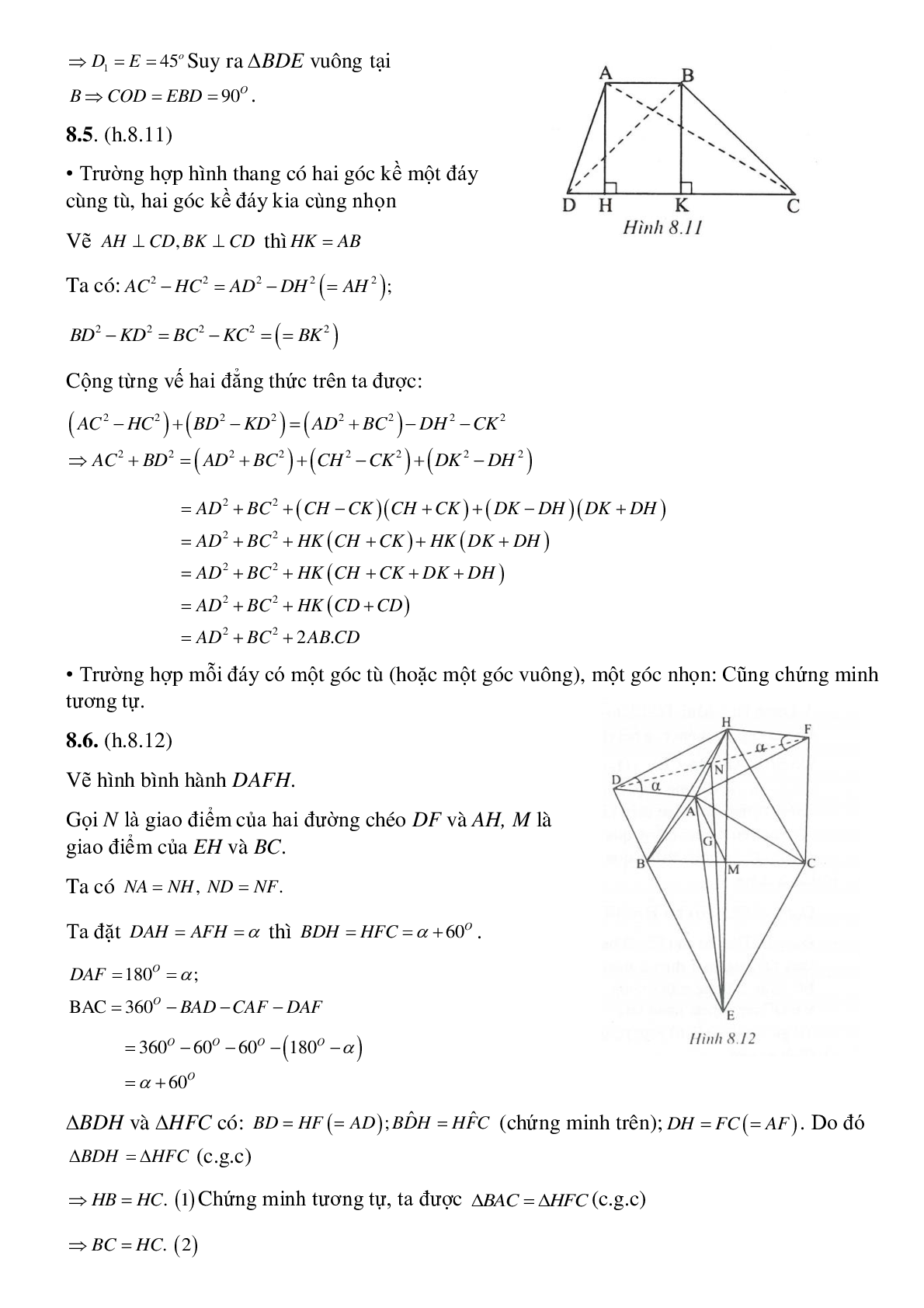 Hình phụ để giải toán trong chương tứ giác (trang 7)
