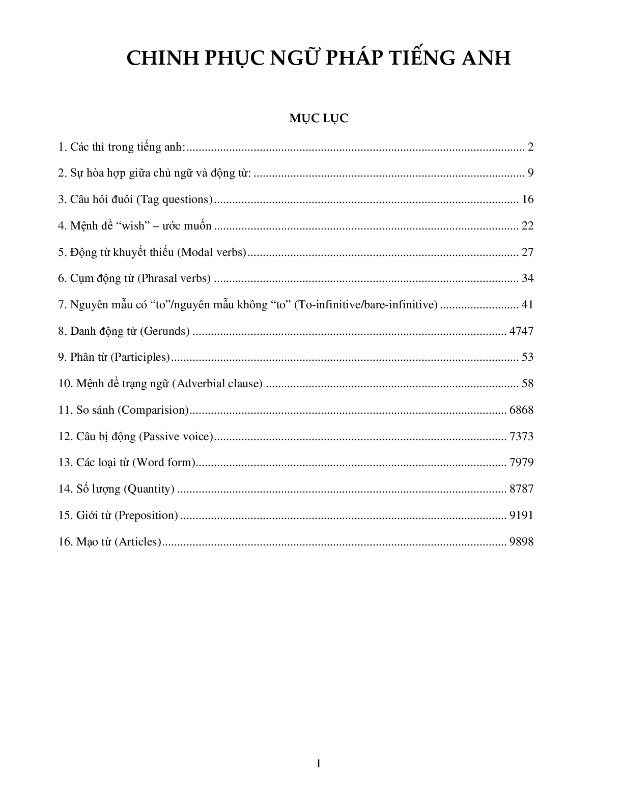 Chinh phục ngữ pháp tiếng Anh lớp 12 (trang 1)