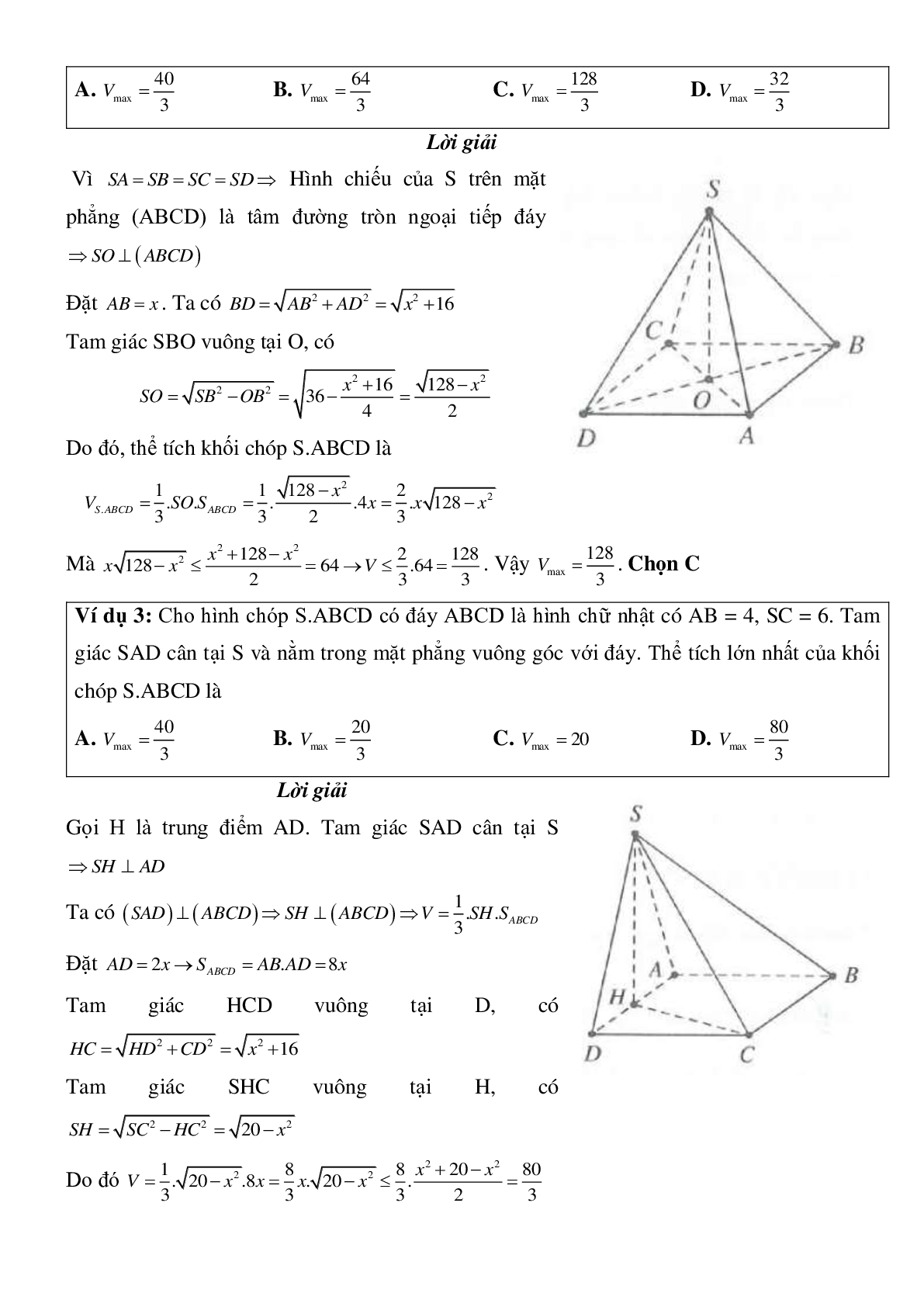 Bài toán cực trị trong hình học không gian có đáp án (trang 2)