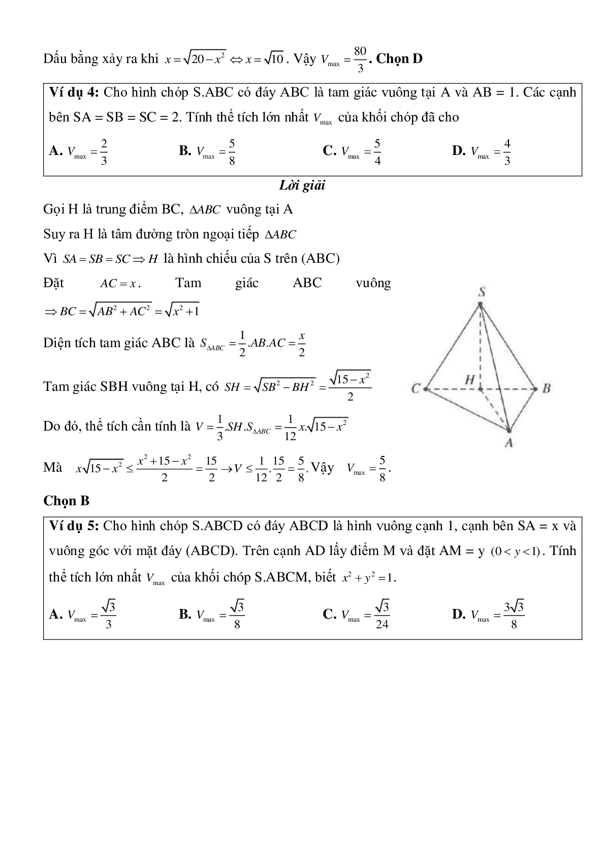 Bài toán cực trị trong hình học không gian có đáp án (trang 3)