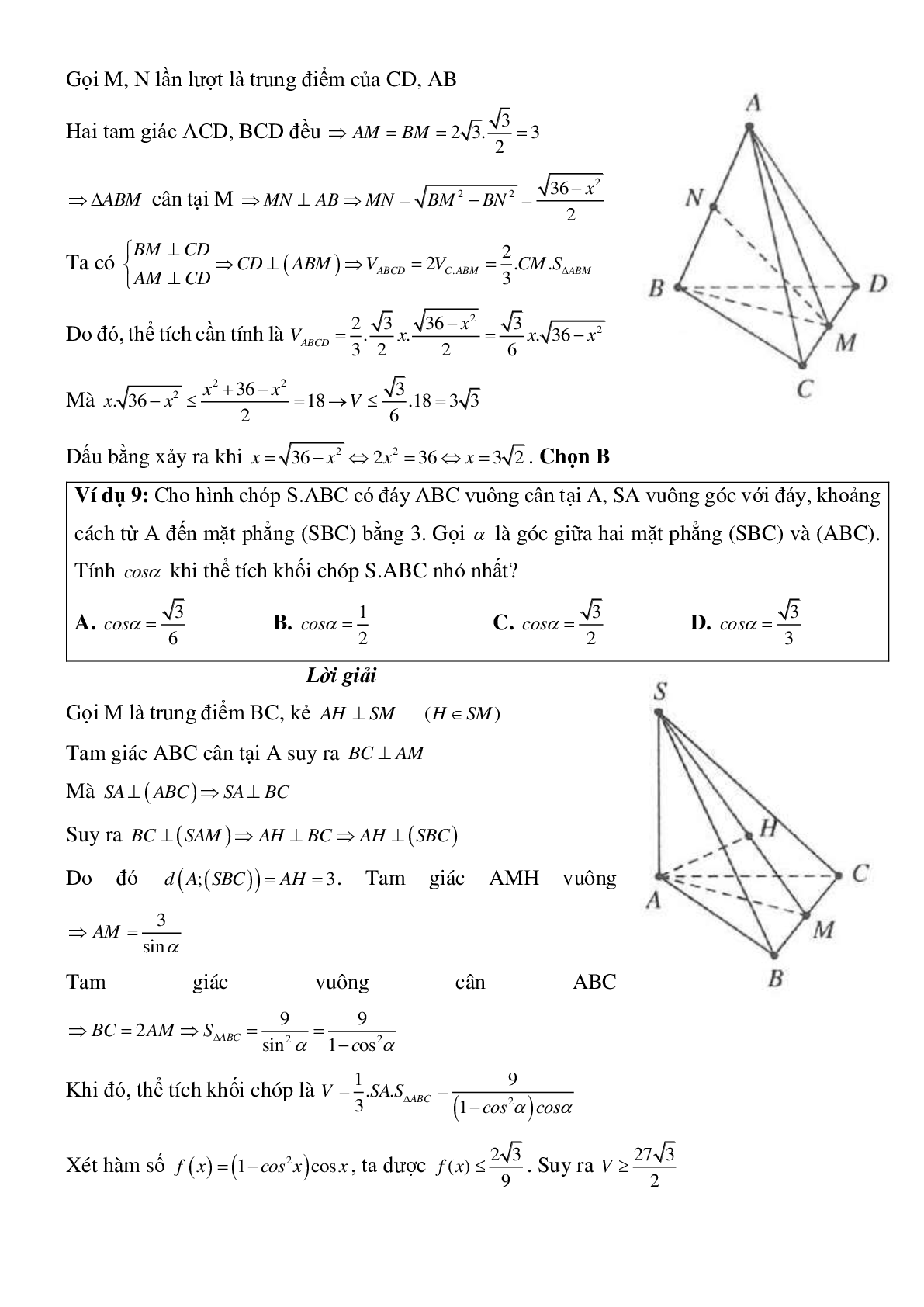 Bài toán cực trị trong hình học không gian có đáp án (trang 6)