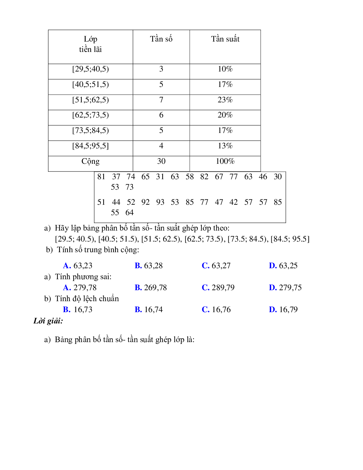 Bài tập tự luyện Xác định các số đặc trưng của mẫu số liệu có đáp án (trang 3)