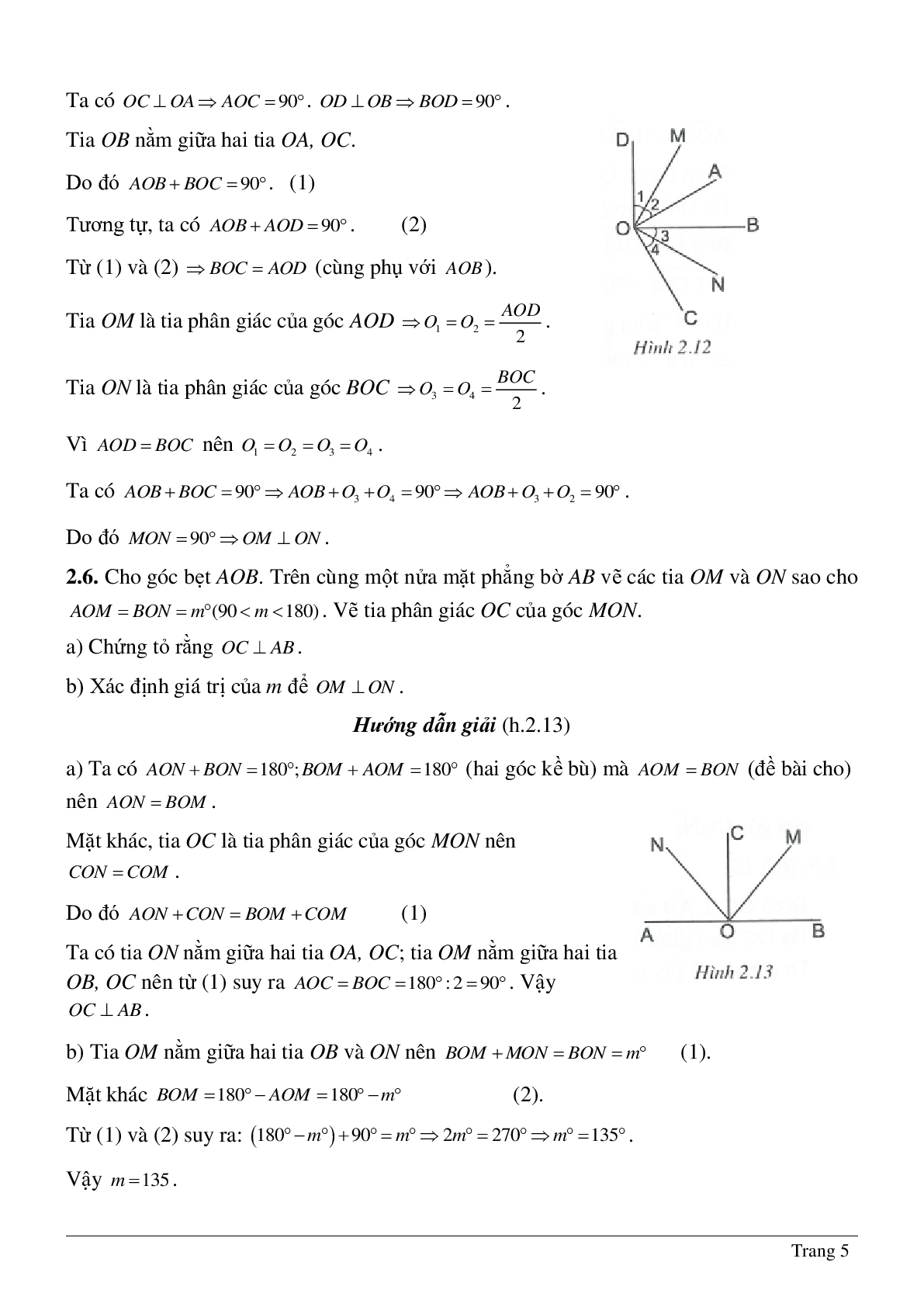 Tất tần tật về Hai đường thẳng vuông góc hình học lớp 7 (trang 5)