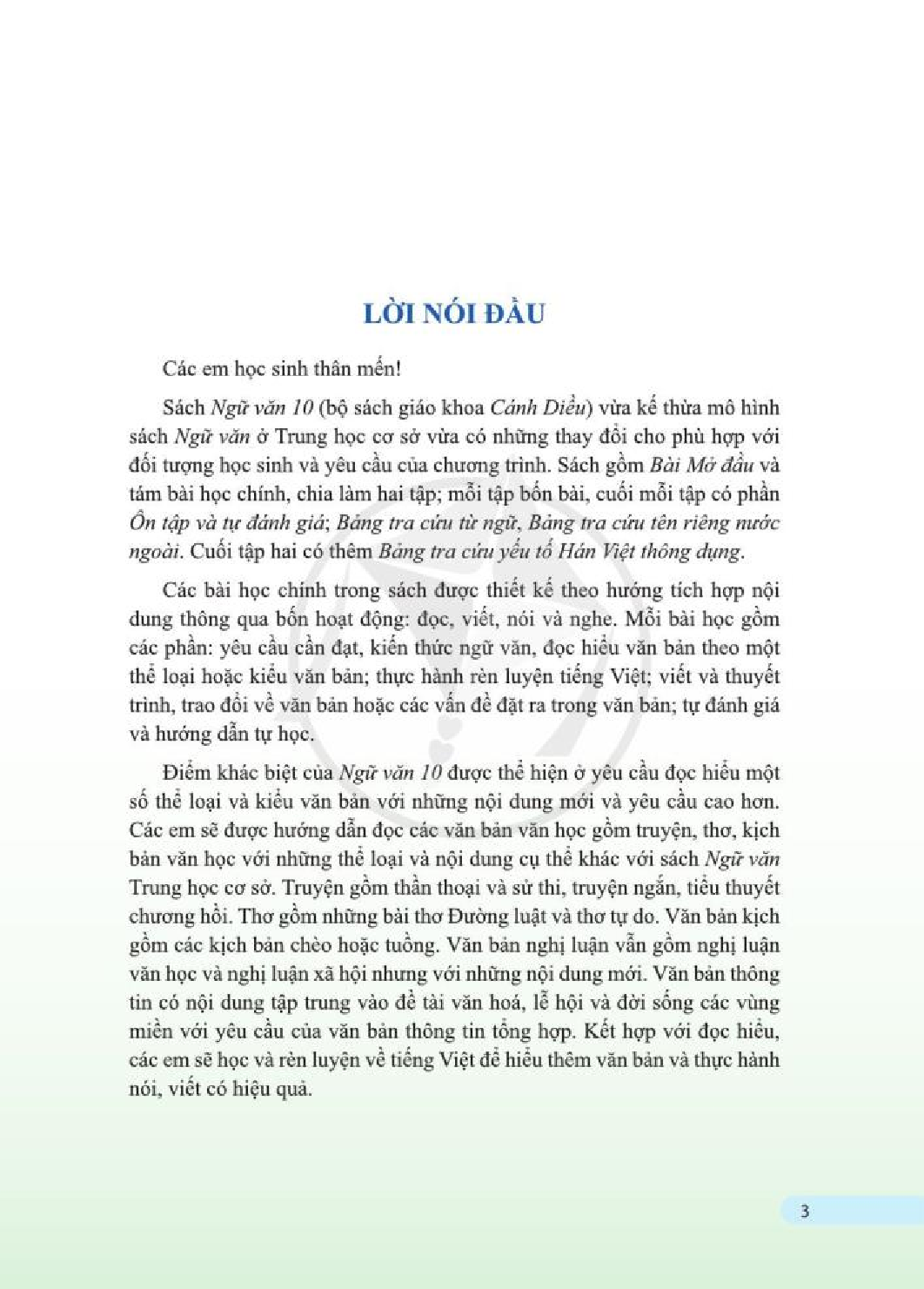 Ngữ văn lớp 10 Tập 1 Cánh diều pdf (trang 3)