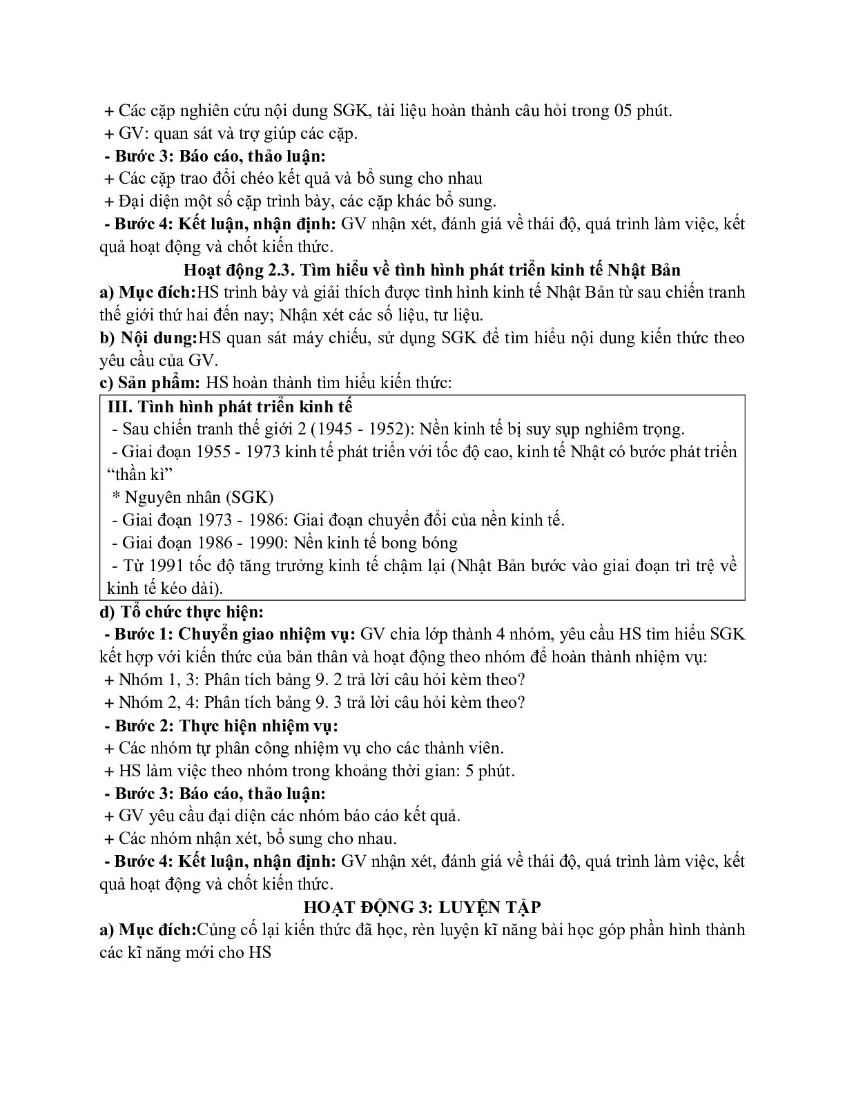 Giáo án Địa lí 11 Bài 9 Nhật Bản tiết 1 mới nhất (trang 4)
